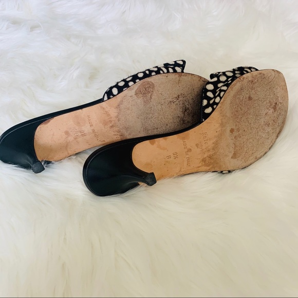 Kate Spade Polka Dot Bow Mules, Kitten Heel - Picture 6 of 11